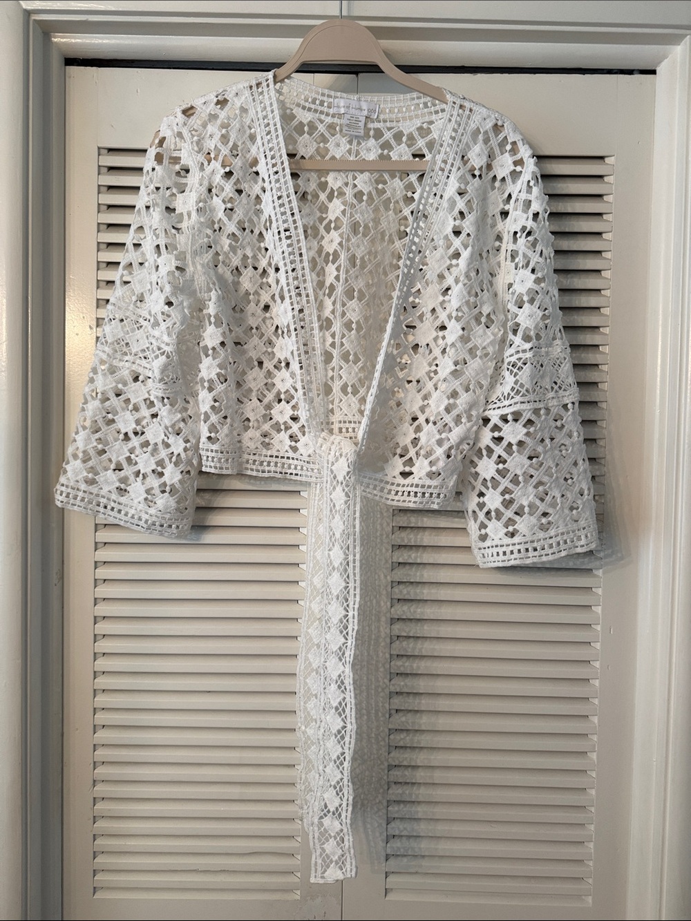 House of Harlow 1960 White Crochet Lace Cover-Up